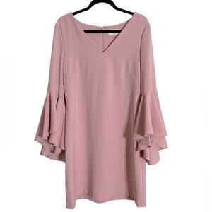 Eliza J Bell Sleeve Sheath Dress Blush Soft Pink Size 10